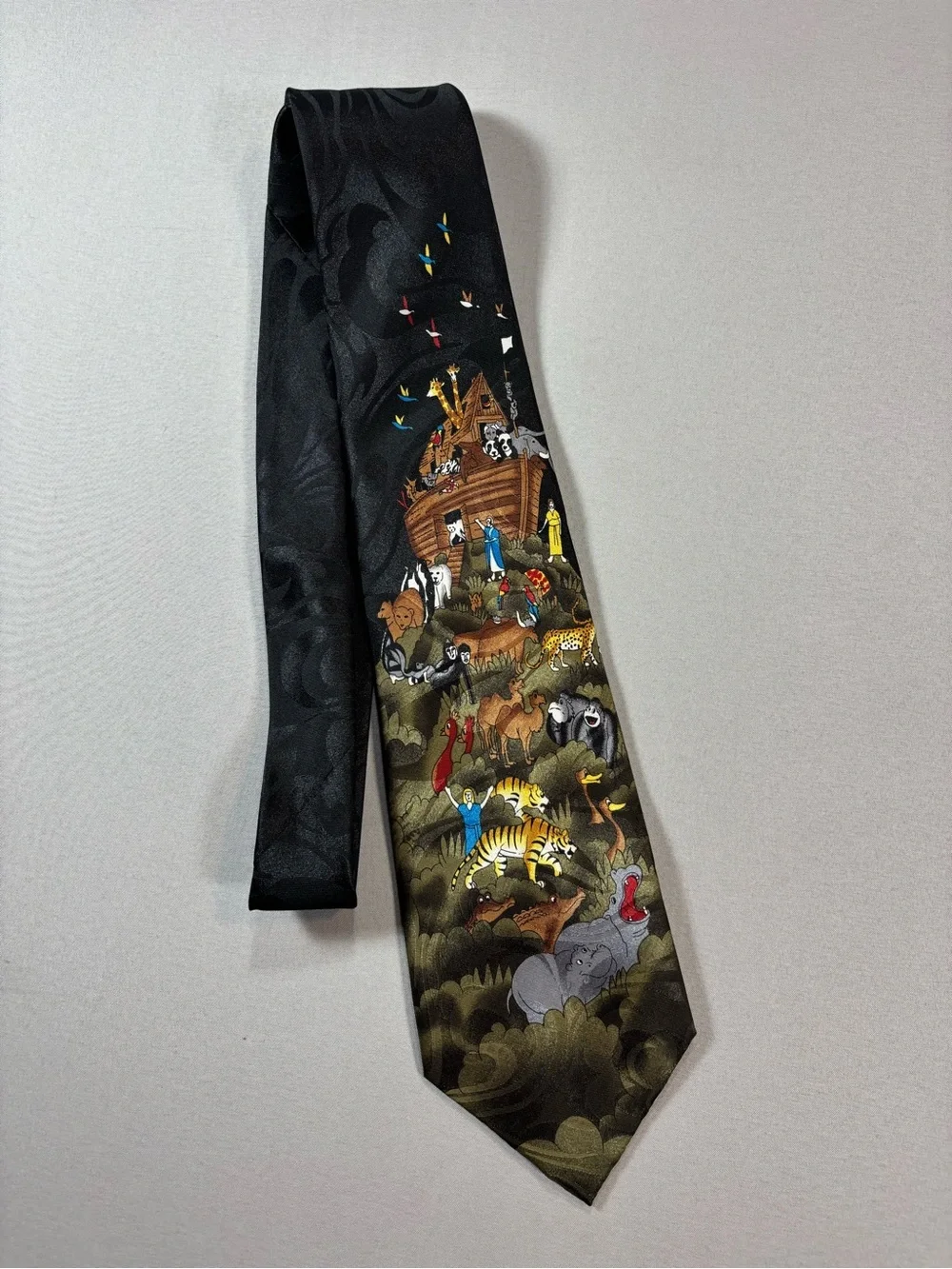 Gospitality Black Noah's Ark Scene Men's Tie